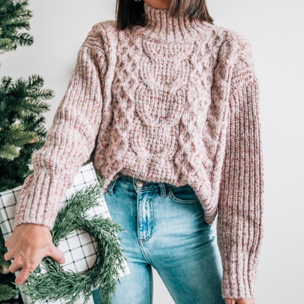 Express- Turtle Neck Cable Knit Sweater